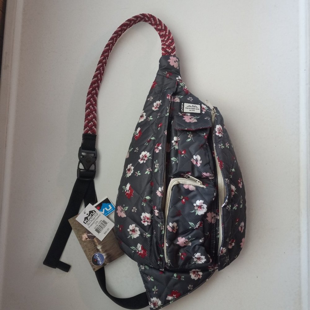 Kavu Mini Rope Puff Pressed Flowers sling crossbody
